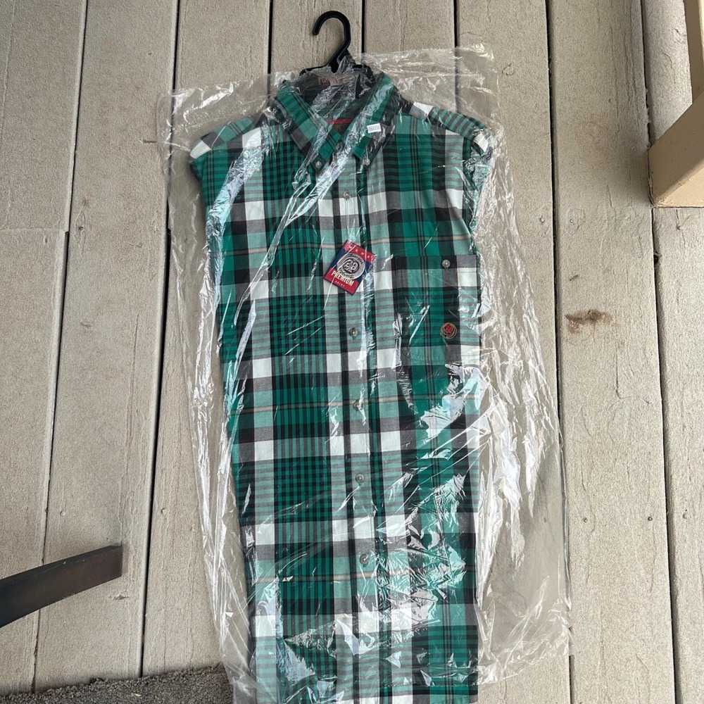 Twenty X Green Plaid Button Up Western Shirt‎ Menswear Casual Flannel L